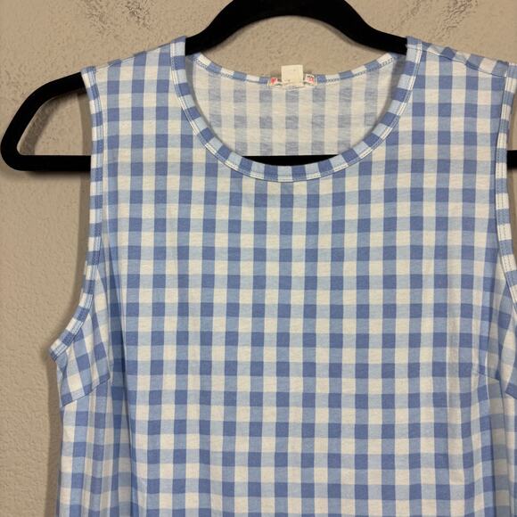 Crewcuts Girls Size 16 Gingham Drop Waist Dress Blue White Cotton Sleeveless - Picture 3 of 7